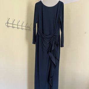 Ralph Lauren, Navy Long Sleeve Gown, Size 16